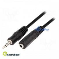 Cable, Jack 3.5 mm socket, 3.5 mm plug, 1.5 m, black