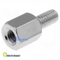 Screw-in spacer sleeve, Int.thread: M4, 8 mm, External thread: M4, brass