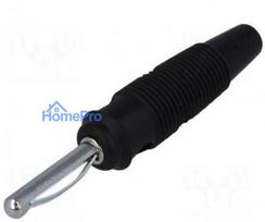 Plug, 4 mm banana, 16A, 60VDC, black, 3 m?, 1.5 mm2, nickel-plated