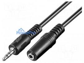 Cable, Jack 3.5 mm socket, 3.5 mm plug, 3 m