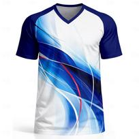Men's Soccer Jersey France Inspired Geometric Athletic T-Shirt Summer Number 11 Short Sleeve Football Training XL blue