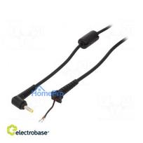 Cable wires, DC 4.0 / 1.7 plug angled 0.5mm2 black 1.2m