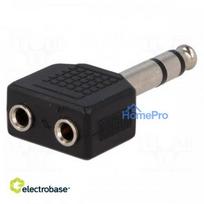 Splitter, Jack 3.5 mm socket x2, socket 6.35 mm plug, stereo