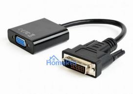 DVI-D to VGA adapter cable, black, blister, Cablexpert A-DVID-VGAF-02