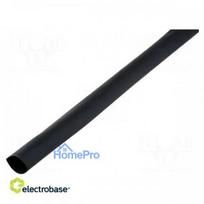 Heat shrink sleeve glued 4: 1 6mm L: 1000mm black polyolefin
