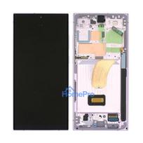 LCD screen Samsung S918 S23 Ultra 5G with touch screen and frame Lavender original (assembled service pack)