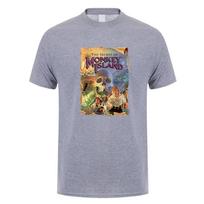 The Secret of Monkey Island T Shirt Summer Unisex Cotton Short Sleeve Tshirts Funny Tshirt Unisex Tops Tee DZ L gray