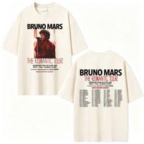 Singer Bruno Mars The Romantic Tour 2026 Merch T Shirt Men Women Fashion Retro Short Sleeve T-shirt 100% Cotton Oversized Tshirt Unisex S