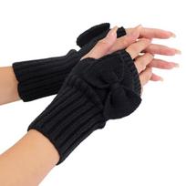 Thick Warm Fingerless  Mittens Elastic Half Finger Gloves Cute Arm Warmers  Youth Student beige