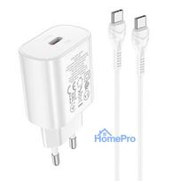 Charger Hoco N22 25W USB-C + USB-C to USB-C cable 1.0m white