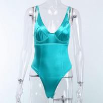 Women Fashion Sexy Backless Close Fitting Suspender Bodysuit Vest Tank Top XL blue