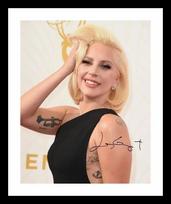 Lady Gaga Autograph Signed & Framed Photo 13 beige