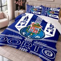 Porto 3Pcs Bedding Set Duvet Cover With Two Pillowcases For Bedroom Home Decoration 135cmx200cm blue