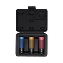 SIGNET 1/2-Inch Drive Wheel Nut Impact Socket Set, 3-Piece (17mm, 19mm, 21mm) with Protective Sleeves, Model 23300 black