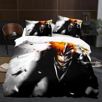 Bleach Cartoon Comforter Bedding Set,Bleach Duvet Cover Bed Set Quilt Cover Pillowcase,king Queen Size Bedding Set 135x200cm