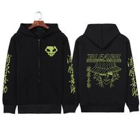Bleach Urahara Hoodie Anime Print Streetwear Zipper Harajuku Hip Hop Pullovers S black