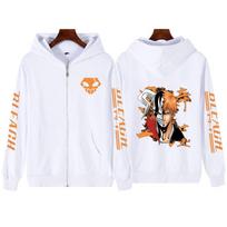 Bleach Urahara Hoodie Anime Print Streetwear Zipper Harajuku Hip Hop Pullovers M white