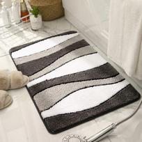 VIKAMA Modern Minimalist Striped Bathroom Rug Entrance Hall Bathroom, Water Absorbing Cooling Foot Mat, Home Decoration 40X60CM (1.3X2FT