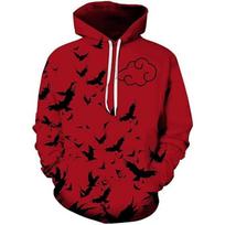 Populiarus anime Naruto Akatsuki Itachi 3D skaitmeninės spaudos užtraukiamas džemperis su gobtuvu vyriška ir moteriška mada L black