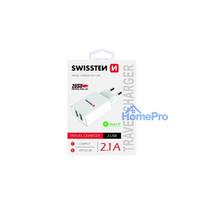 Swissten Premium Travel Charger 2 x USB 2.1А 10.5W White