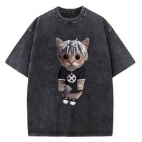 Ken Carson Washed T Shirt Cotton High Quality Teen University Women Classic Kawaii Top Tees Hip Hop Streetwear Kawaii Y2k 2XL black