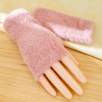 Solid Color Half-Finger Gloves Soft Wrist Mittens Ladies Fashion Writing Gloves  Fashion Wear beige