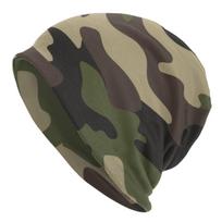 Green Brown Camouflage Skullies Beanies Caps Streetwear Winter Warm Men Women Knitting Hats Adult Unisex Jungle Camo Bonnet Hats One Size black