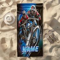 Custom Mountain Bike Beach Towel Personalized Name Cycling Sports Microfiber Bath Towels Soft Quick Dry Pool Accessories 50x100cm(20x40in)