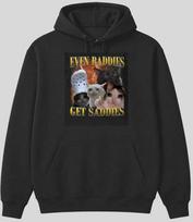 Even Baddies Get Saddies Hoodie Sad Crying Cat Meme Mens Hoodie XXXL