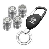 For Nissan Kks6Car accessories for Car Wheel Tire Valve Caps with High grade Key Chain Keyring For Nissan Note Juke Sentra Patrol Navara Micra black