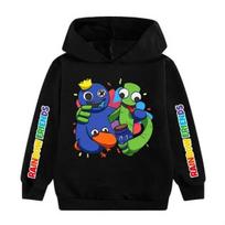 Kids Cartoon Rainbow Friends Hoodie Long Sleeve Hooded Sweatshirt Casual Tops for Boys Girls 160 black