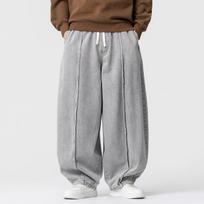 Autumn Men Plus Size Cargo Jean Men Casual High Street Harajuku Pants Man Straight Wide Leg Denim Pants Man Baggy Oversize Pants 5XL gray