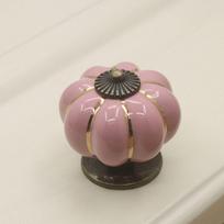 Single Hole Ceramic Pumpkin Handle European Style Drawer Knobs Door Pull Handles  Wine Cabinet Pink