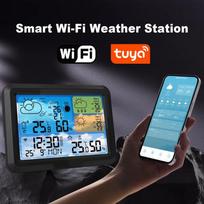 TUYA Smart WiFi Weather Station 5.3Inch LCD Wireless Thermometer Hygrometer Clock Alarm Support 3 Days UV Weather Forecast Trend 5087-WiFi gray