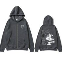 Singer Joji Ballads Album Graphic Zipper Hoodie Men Women Fashion Pop Music Zip Up Jacket Man Casual Oversized Zip Up Sweatshirt L black