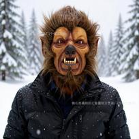 Large Ear Monkey Head Mask Gorilla Halloween Animal Cosplay Party Prop Wool Wild Beast