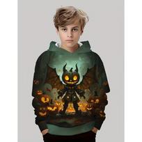Helovino džemperiai vaikams Robotų moliūgų grafika Ilgomis rankovėmis berniukų bliuzonas Šventiniai vaikiški viršutiniai drabužiai Animacinių filmų vaikiški drabužiai 110