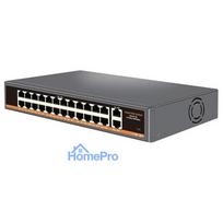 PoE switch 24x100Mbps PoE+ 2x Gigabit UPLINK, 400W
