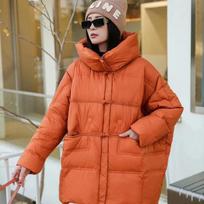 Rudeninė Žieminė Moteriška Pūkų Striukė Kasdieninė Viršutinė Apranga su Gobtuvu Šilta Pūkinė Vintažinė Palto One Size brown