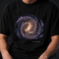 You Are Here Galaxy Shirt, Milky Way Astronomy Tee, Space Lover Gift S black