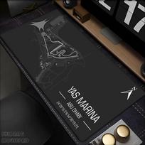 Silverstone F Race Track Map Mouse Pad Waterproof NonSlip Black Minimalist Design Large Gaming Desk Mat Racing Theme 40x80x0.2cm