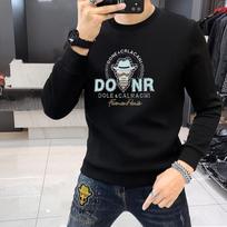 European Men's Round Neck Long Sleeve Colorful Buddha Hoodie - Trendy Autumn/Winter Casual Top XL black