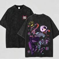 Men's Comfy The Amazing Digital Circus Animation Printed Washed T-Shirt, Unisex 130 black