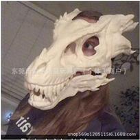 Halloween Movable Jaw Skull Mask Horror Skeleton Headgear Cosplay Costume Movable Skeleton Head Mask