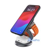 Fixed MagPowerstation Round 3-in-1 foldable wireless charger with MagSafe support