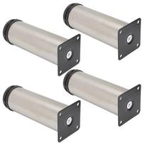 4PCS Stainless Steel Adjustable Furniture Legs 5-25cm | Replacement Feet for Sofa Bed Table Cabinet, Easy Install Durable