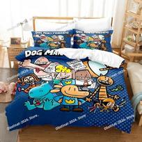 3D Print Cartoon Dog Man Bedding Set Quilt Bed Cover Comforter Duvet Cover Pillow Case 3 Pieces Sets Kids Adult Bedroom Decor 70x133cm 2pcs