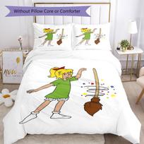 3pcs Bibi Blocksberg Bedding Set Duvet Cover Closure Includes 1 Duvet Cover & 2 Pillowcases, Soft and Comfortable for All Seasons. 140cmx210cm