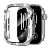 Case For Apple Watch Series 12 (42mm) | Integrated Rhinestone Case & Screen Protector Silver