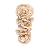 Big Flower 3D Floral Patch Folded Design DIY Chest Flower  Dress Accessories beige